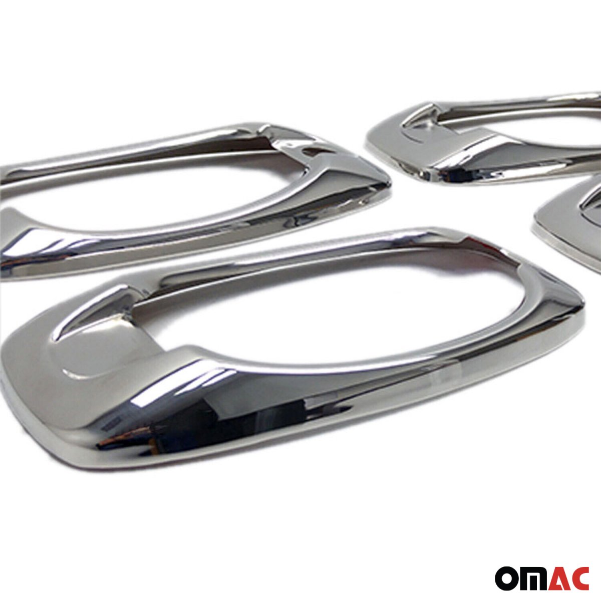 RAM ProMaster City Door Handle Cover - Edges - Omac - 4 Pcs, S.Steel - Gloss Silver - 2015-2022
